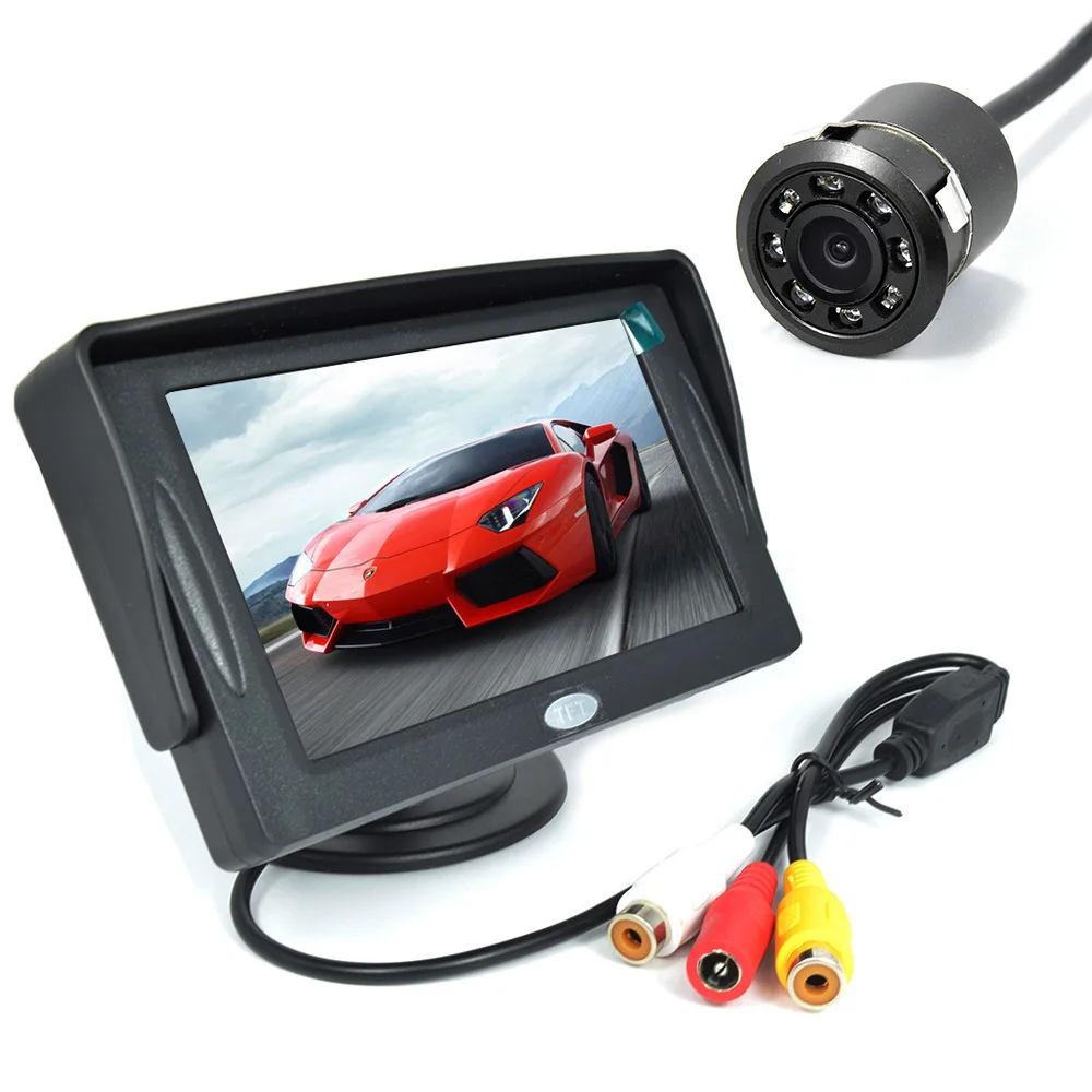 

4.3"TFT LCD Car Monitor With 8pcs LED HD Backup camera (18.5MM)