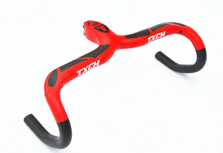 

TXCH full carbon road integrated bent handlebar/ carbon road bike internal routine bent handlebar/matte red