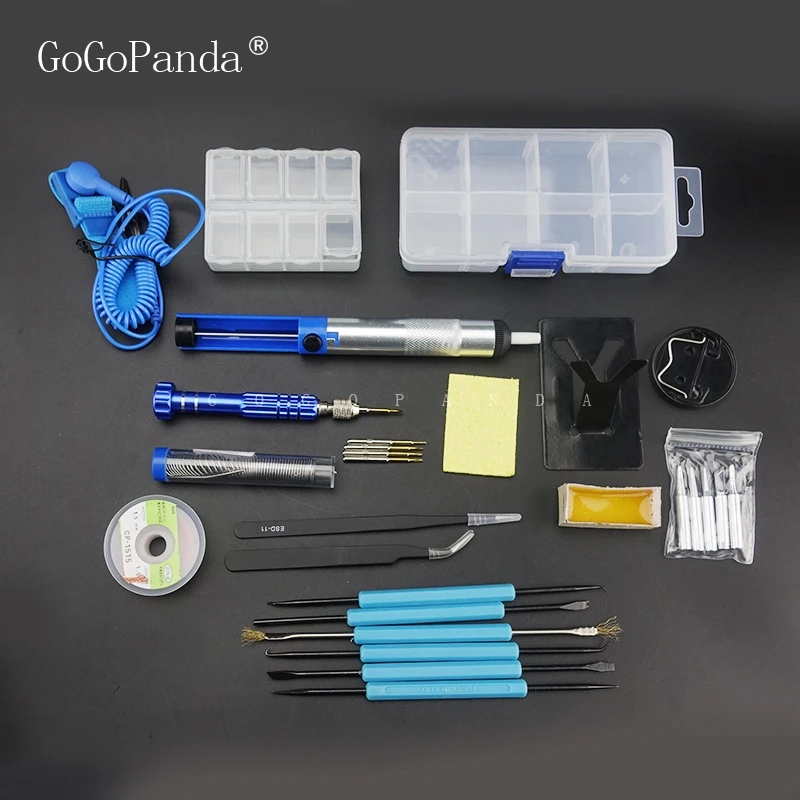

Free Shipping Solder Iron Accessories Replacement Tips Desoldering Aid Tool Solder Sucker Iron Stand Base
