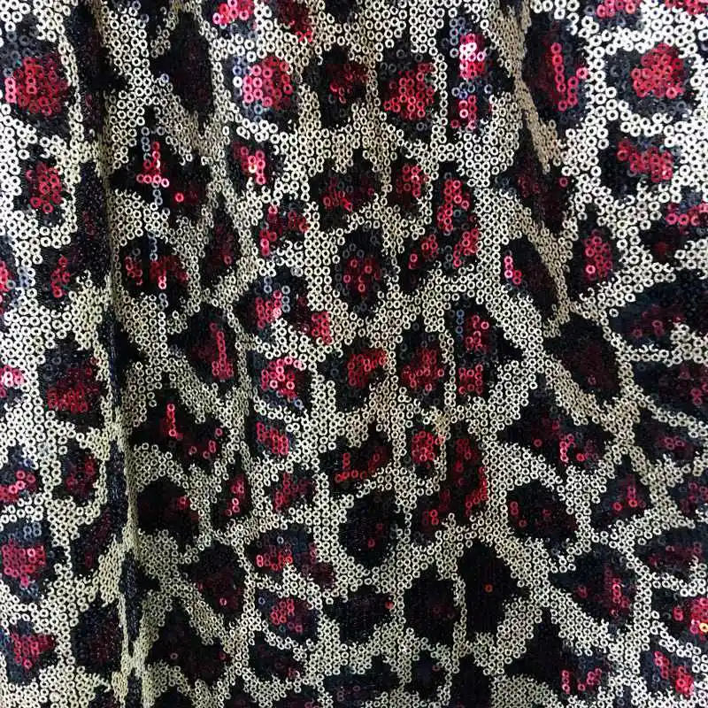 LASUINEW 3y = 1 лот Великолепные 4 цвета синий/красный леопард блестки вышивка кружево ткань diy для модное платье Выпускные платья W0044 - Цвет: RED