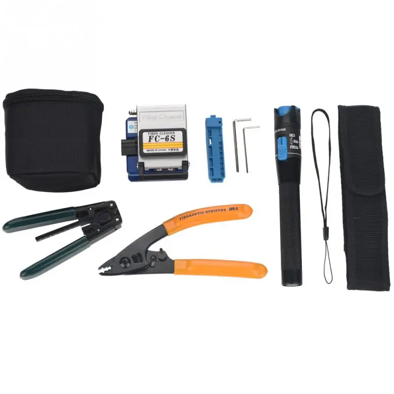 6S FTTH Splicing Splice Fiber Optic Stripping Tool Kit Set With Fiber