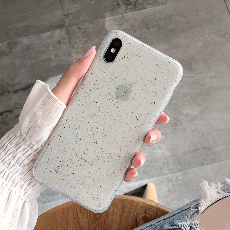 

Bling glitter phone case for iphone XR Case Clear Soft silicone Case For iphone X XS Max XR 7 8 Plus case back cover
