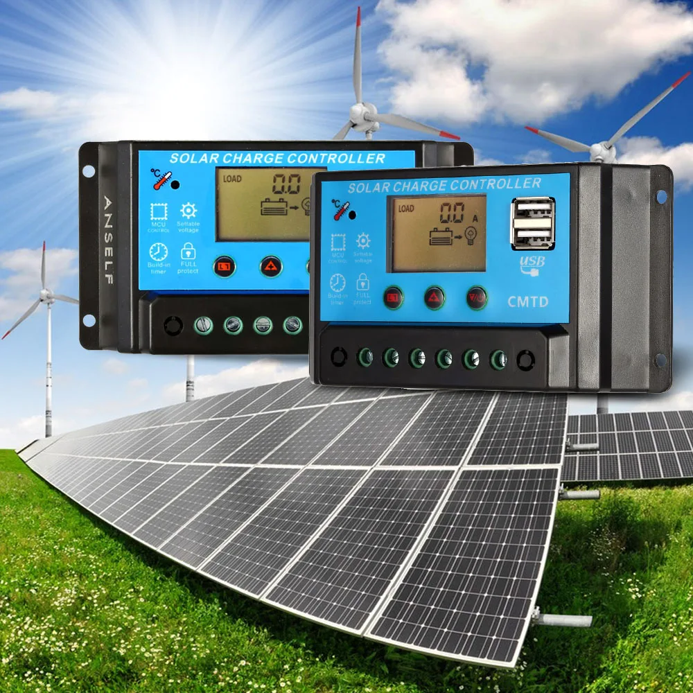 

10A 12V/24V LCD Solar Charge Controller Auto Regulator for Solar Panel Battery Lamp Current Display Function Overload Protection