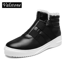 Valstone NEW high top casual winter shoes men slip-on leather shoes elastic band sneakers for men fashion men’s footwear size 45