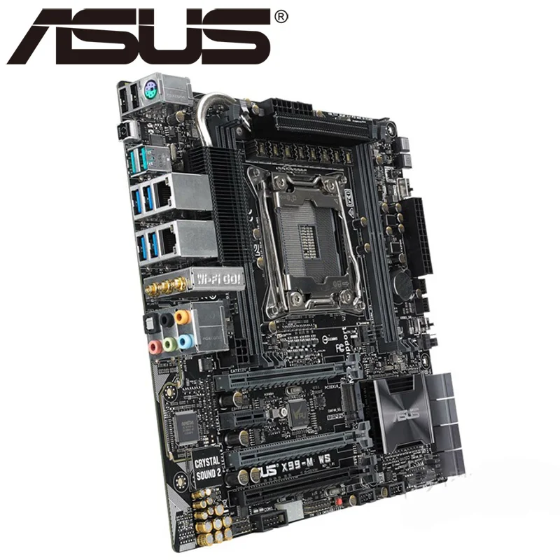 Настольная Материнская плата Asus X99 M WS Socket LGA 2011 V3 i7 X DDR4 128G ATX UEFI BIOS оригинальная б/у