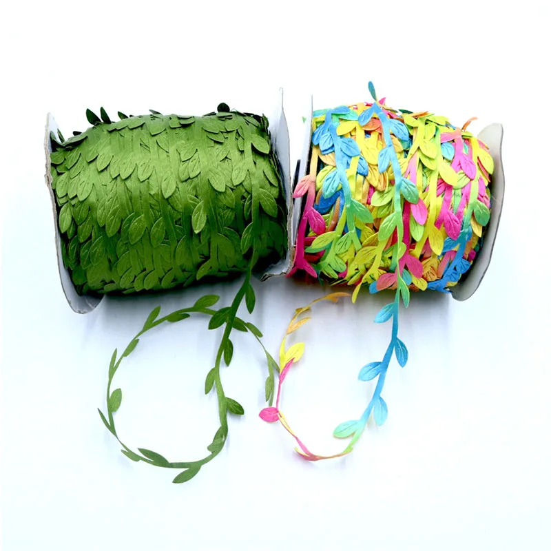 

100 Meters Silk Leaf-Shaped Handmake Artificial Leaves for Wedding Decoration DIY Wreath Gift Scrapbooking Craft Fake Flower