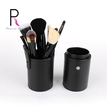 Princess Rose 12pcs Professional Makeup Brushes Make Up Brush Set Kit Pinceis Pincel Maquiagem + Leather Brush Holder Pot