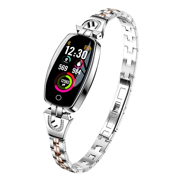 H8 IP67 Водонепроницаемый умный браслет женский монитор сердечного ритма во время сна кровяное давление, умные часы для IOS Android Smartbands - Цвет: silver