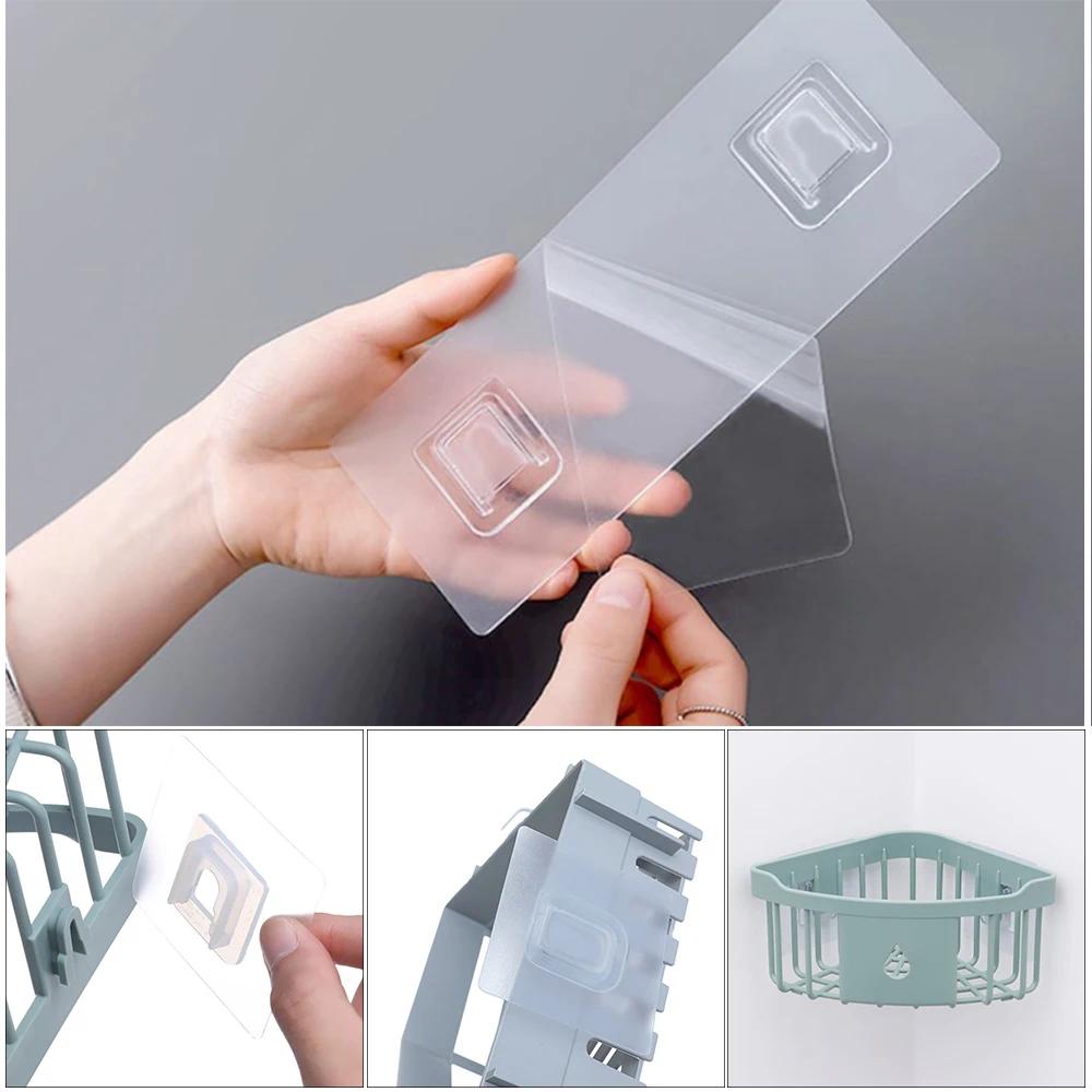 

2/5PCS Anti-skid Hooks Strong Transparent Wall Hooks Traceless Shelf Adhesive Hook Home Bathroom Kitchen Waterproof Hanger