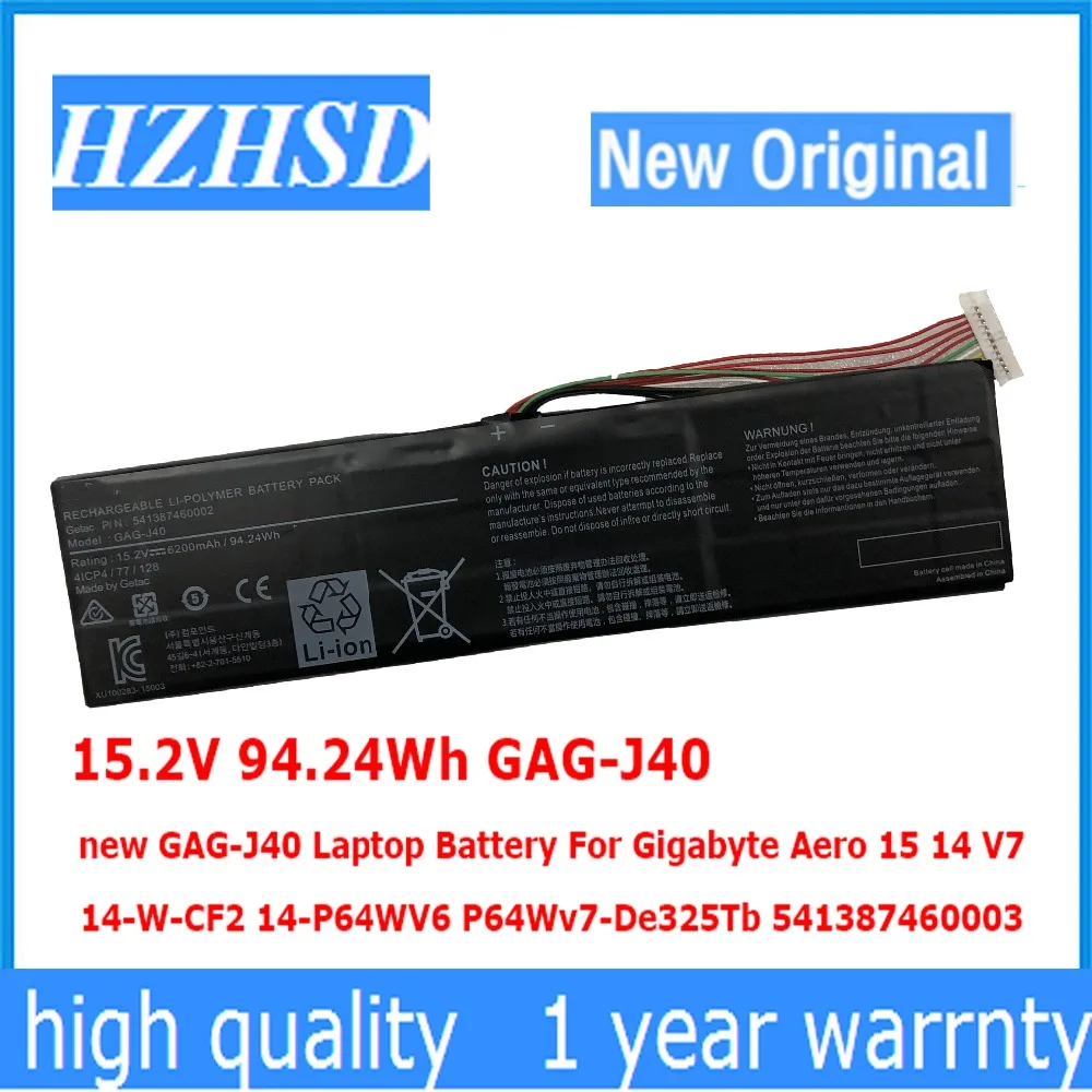 15,2 V 94.24Wh GAG-J40 Новый GAG-J40 ноутбука Батарея для Gigabyte Aero 15 14 V7 14-W-CF2 14-P64WV6 P64Wv7-De325Tb 541387460003