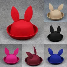 Новое поступление, Рыбацкая шляпа, весенняя шапка с кроличьими ушками из мультфильма, Детская шерстяная однотонная шапка, шапка