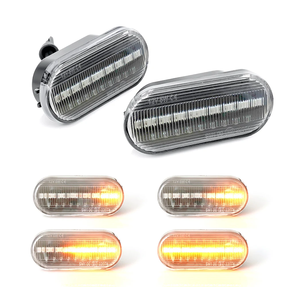 

2PCS Dynamic LED Blinker Turn Signal Light Car LED Side Marker Amber Light for Volkswagen Bora Golf 3 4 Passat 3BG Polo SB6