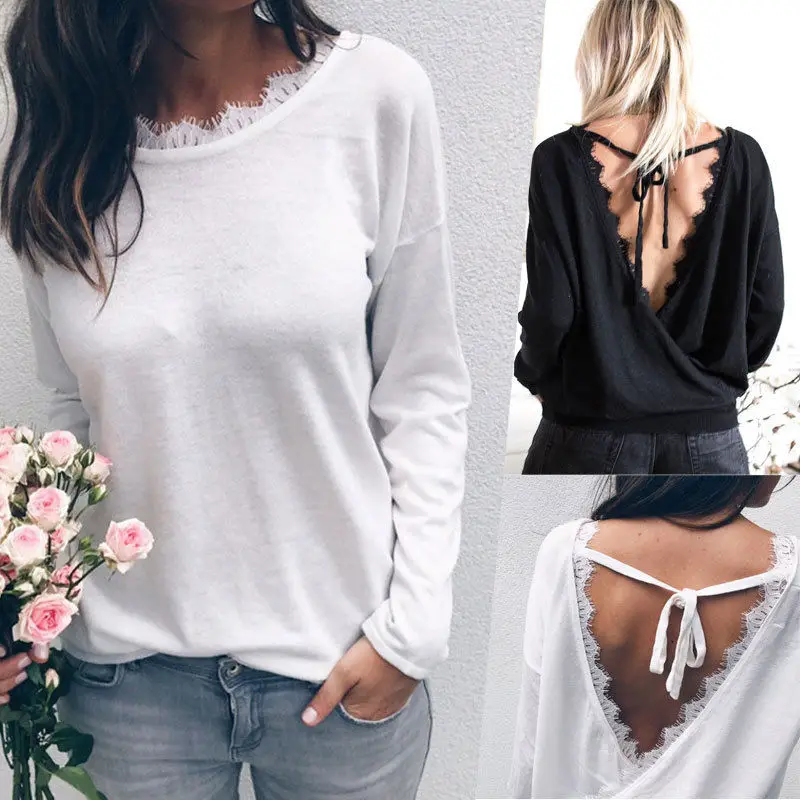 Women Oversized Loose Long Sleeve Shirt Ladies Baggy Tops Cotton Blouse Batwing Jumper Black