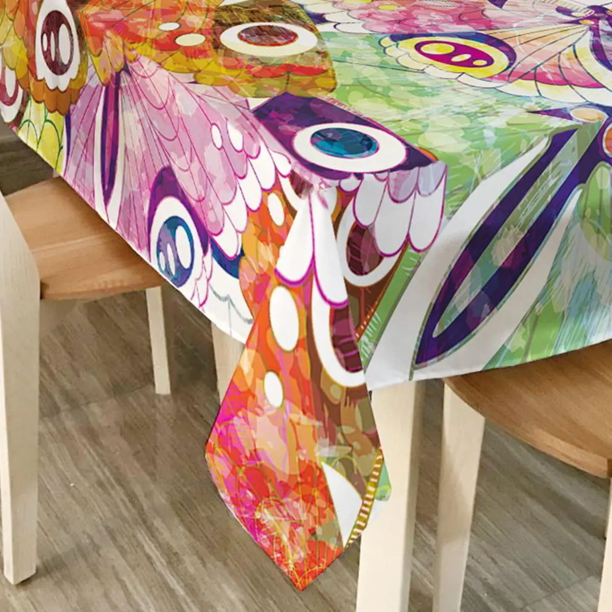 Waterproof Oilproof Square Cover Lilac Bouquet Vinyl Tablecloth Party Table Cloth Starry Sky Digital Cover For Kitchen Table