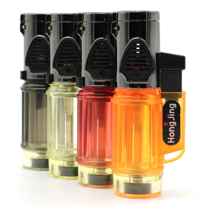 

Windproof Trip Torch Jet Flame Refillable Butane gas Cigarette Cigar Lighter