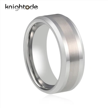 

8mm Engagement Rings Brushed And Polished Shiny Tungsten Carbide Wedding Rings Wholesale Rings