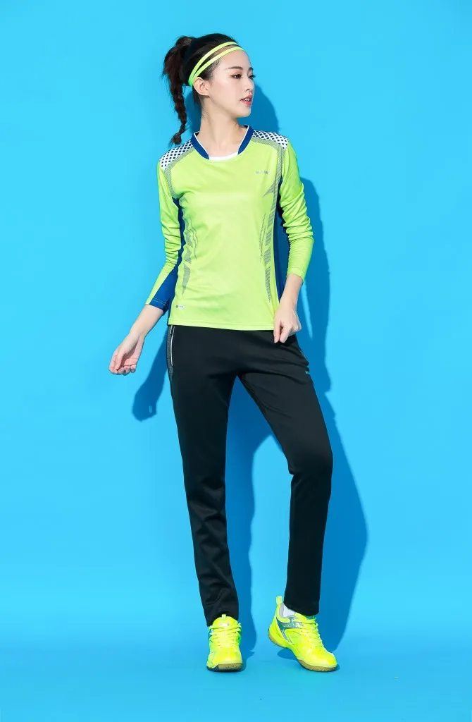Костюм для настольного тенниса одежда для бадминтона Женский комплект брюки лето осень зима быстросохнущая одежда спортивный костюм с длинными рукавами