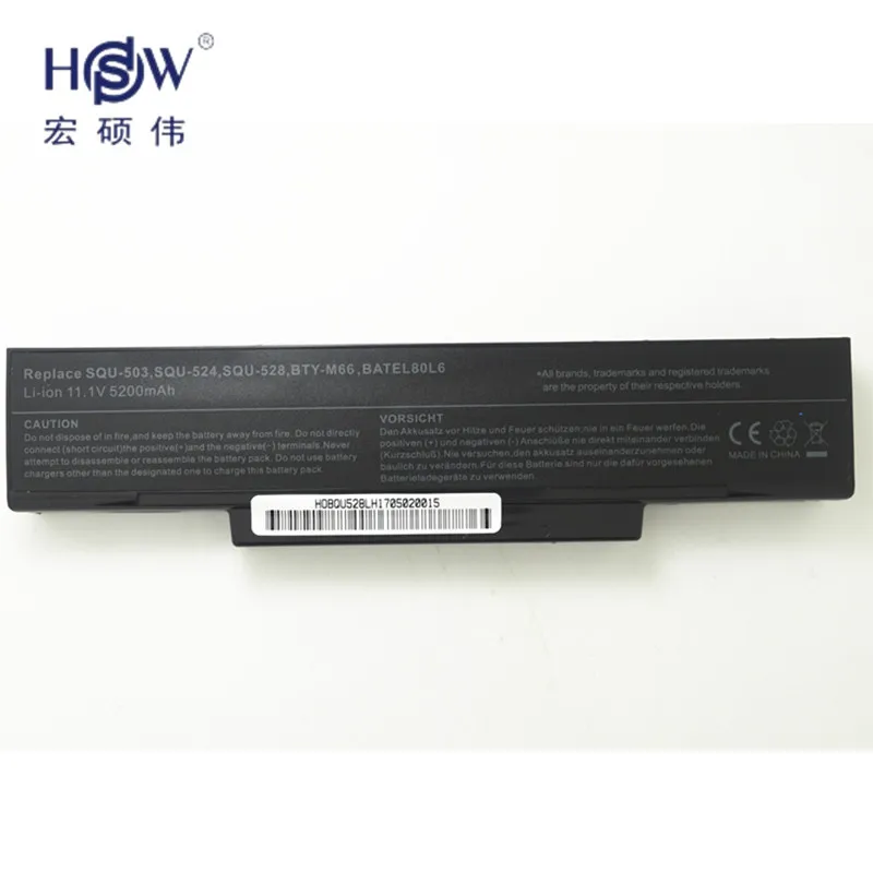 HSW 5200 мАч BTY-M66 SQU-528 Батарея для MSI M655 M660 M662 M670 M677 CR400 PR600 PR620 GX400 GX600 GX610 GX620 ноутбук Батарея