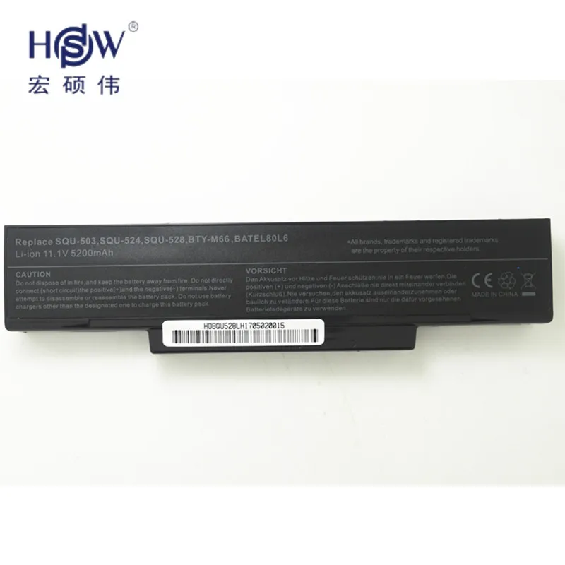HSW 5200 мАч BTY M66 SQU 528 батарея для MSI M655 M660 M662 M670 M677 CR400 PR600 PR620 GX400 GX600 GX610 GX620 Аккумулятор