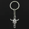 Fashion 30mm Key Ring Metal Key Chain Keychain Jewelry Antique Bronze Silver Color Skull Bull Ox Star Head 32x26mm Pendant ► Photo 1/5