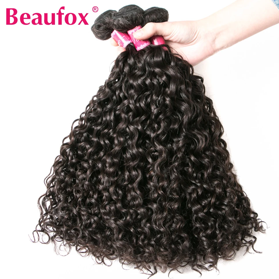 Beaufox Peruvian Water Wave Bundles With Closure Pre-plucked 100% Remy Human Hair Bundles With Closure 3 Bundle With Closure Beaufox Peruvian Water Wave Bundles With Closure Pre-plucked 100% Remy Human Hair Bundles With Closure 3 Bundle With Closure