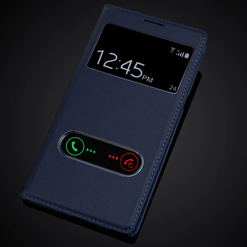 Для Samsung Galaxy Note 2 Note2 N7100 N7108 откидной чехол из искусственной кожи с окошком для