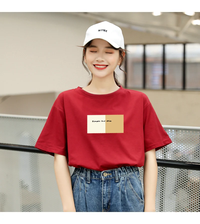New Women T-shirts Casual Harajuku Letter Printed Tops Tee Summer Female Short Sleeve Cotton Loose Korean Tumblr T Shirt Clothes (12)