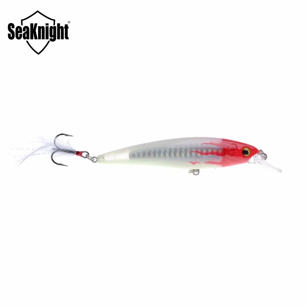

SeaKnight SK001 Minnow Fishing Lures 1PCS Artificial Bait 13g 11cm 0-1.5M Hard Bait with Feather 2 Strength Hooks Floating Lure