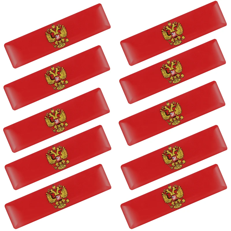 

10Pcs Newest 3D Car Styling Epoxy Glue Decal Russian Emblem Badge for lada OPEL BMW Audi Skoda Kia Flag Car Sticker Accessories