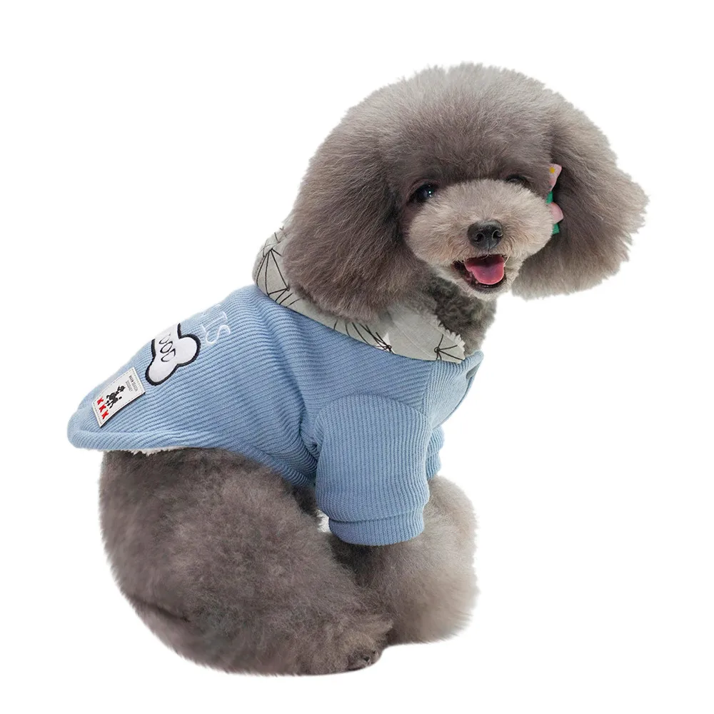 Two Feet Winter Dog Clothes S XXL Hoodied Dog Coat Jacket Super Warm