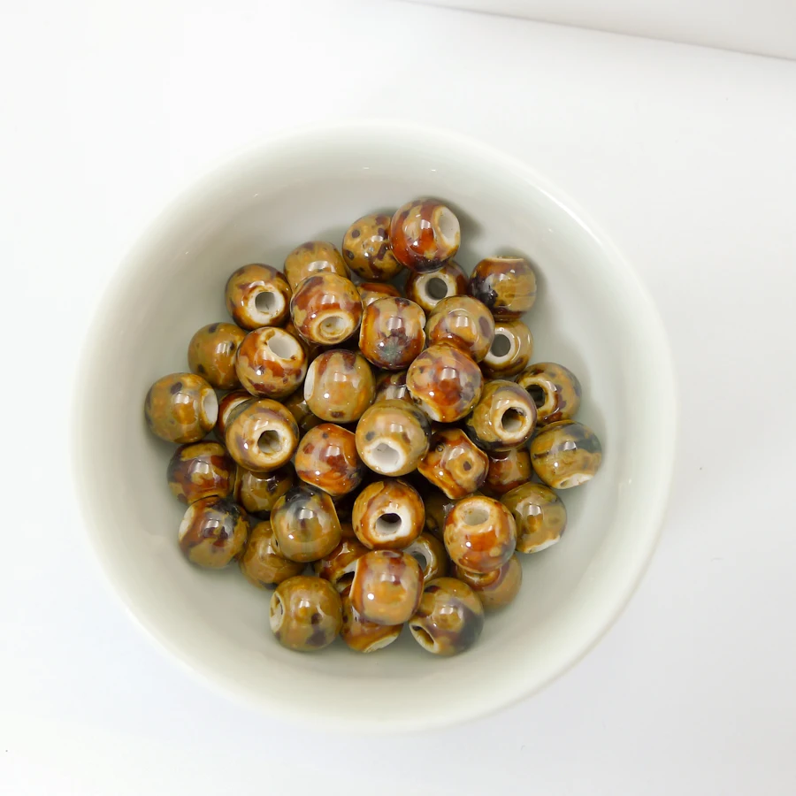 

Jingdezhen Ceramic beads sell by bags wholesale porcelain bead for jewelry making 7~8mm 50pieces/lot beads #A402B