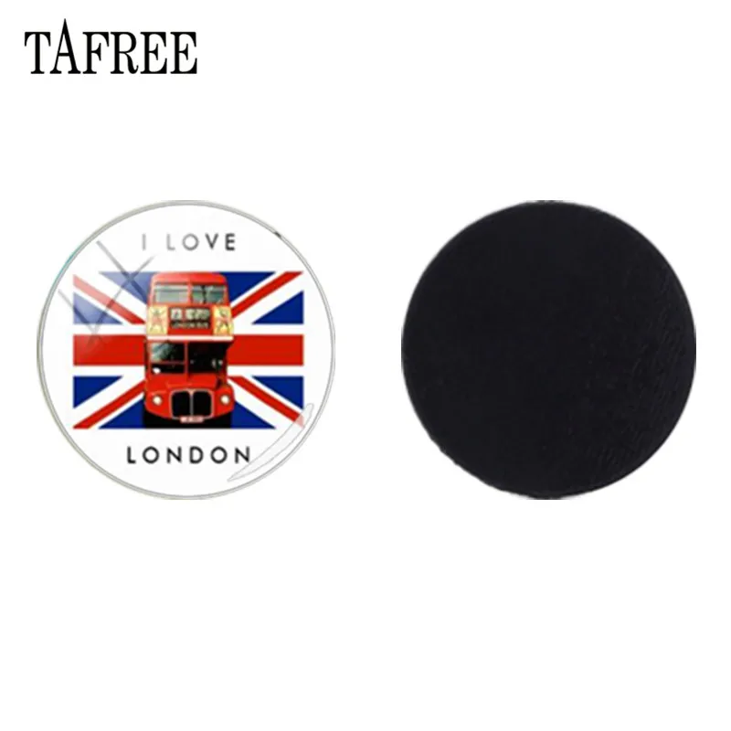 

TAFREE I Love London Travel Bus Glass Dome Beads Fridge Magnet Decorative Message Board Stickers Jewelry Findings H181