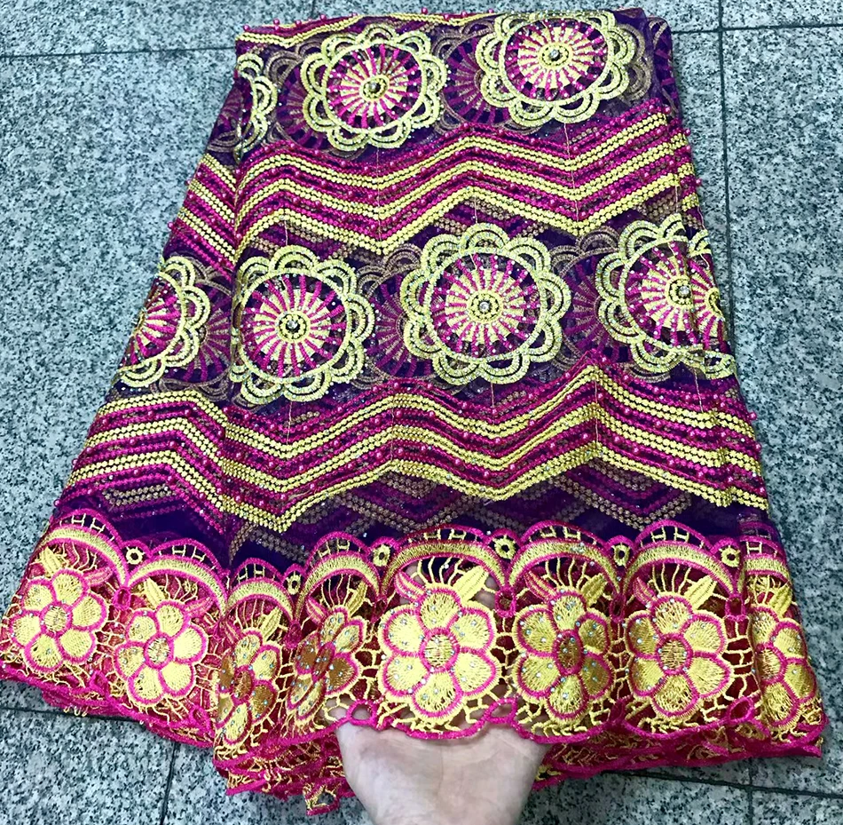

Newest High Quality French Lace Fabrics With beads African French Net Lace Fabric Embroidered Tulle Mesh Lace Fabric 5 yards