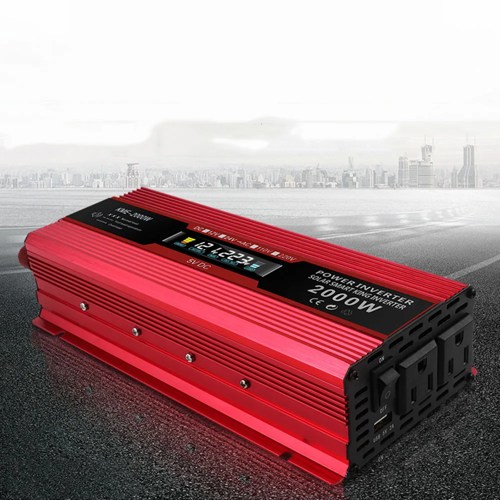 

2000 Solar Power Inverter DC12/24V to AC110V/220V Car Sine Converter For Charging & Starting Battery Charging Units