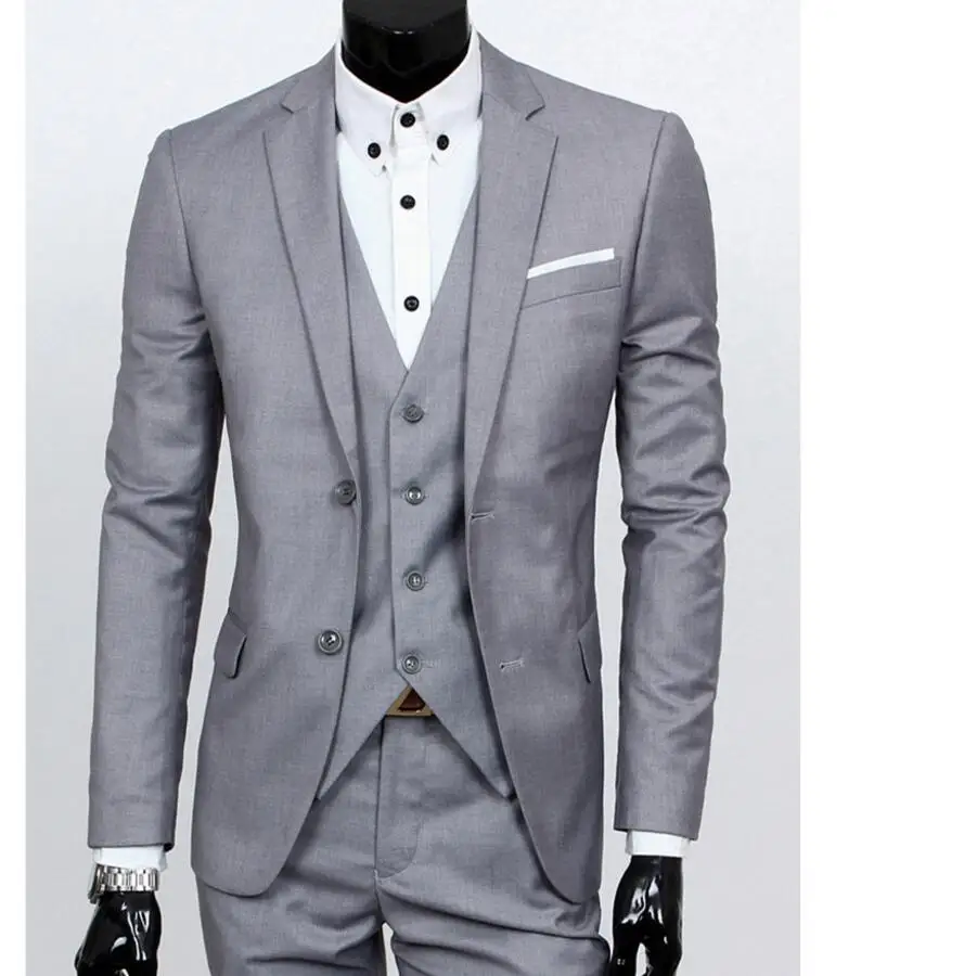 New Men Suits Two Buckle custom Suits Jacket Formal Dress Set Men