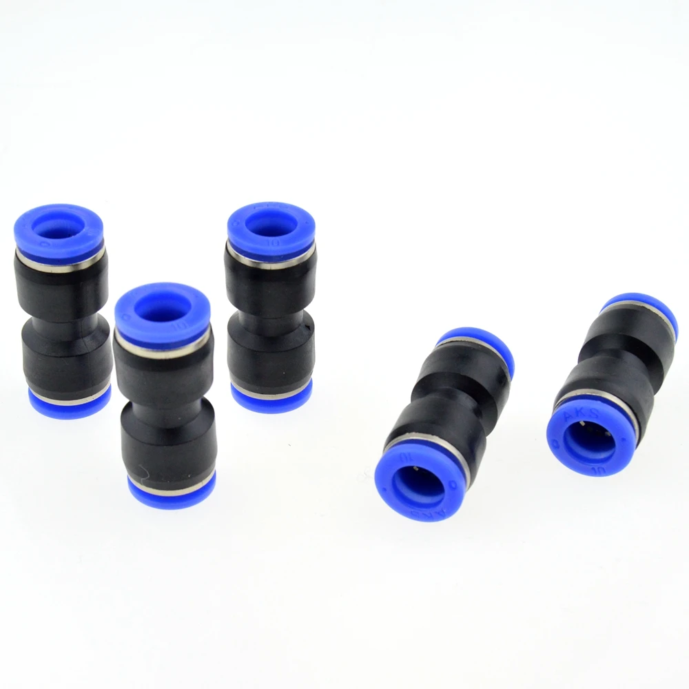 

5Pcs Pneumatic 10mm push to 10mm OD Tube One Touch Straight Connector Fittings Plastic Quick Fitting
