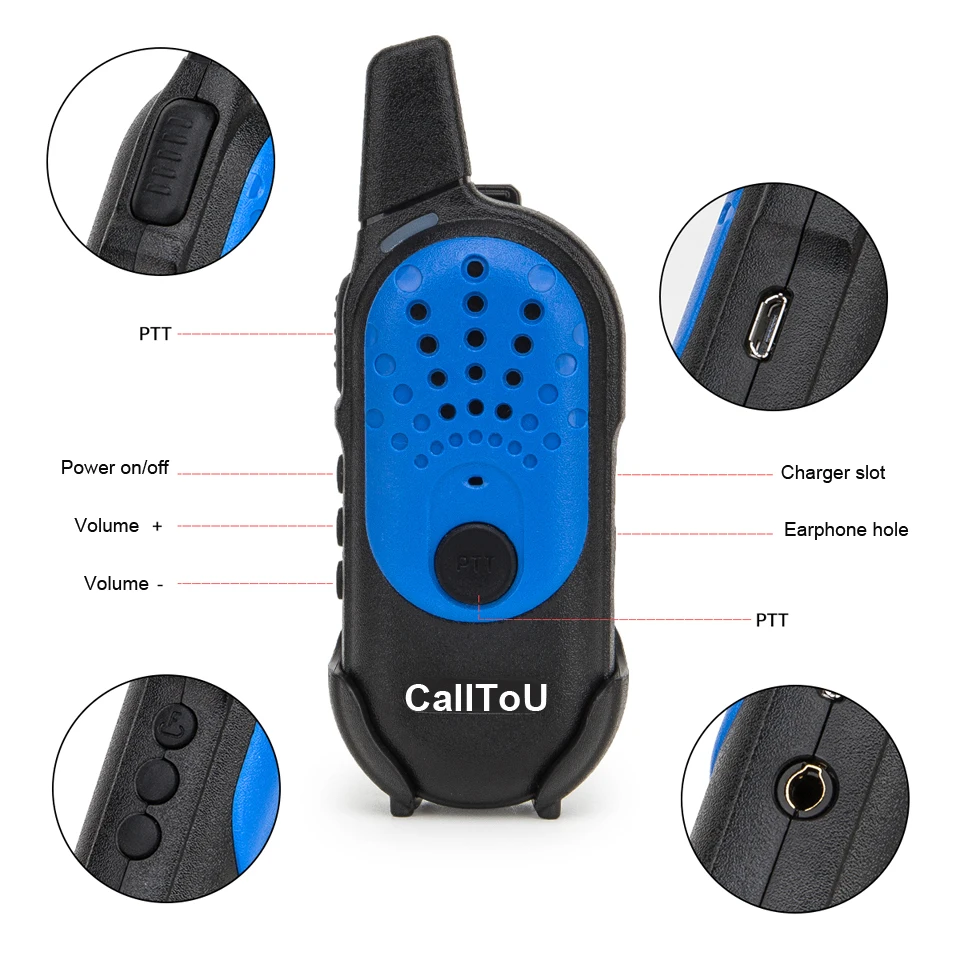 Caltto U Mini Walkie Talkie 2 шт Детские рации радио коммуникатор трансивер 400-470 МГц Портативное двухстороннее радио 1 шт/4 шт