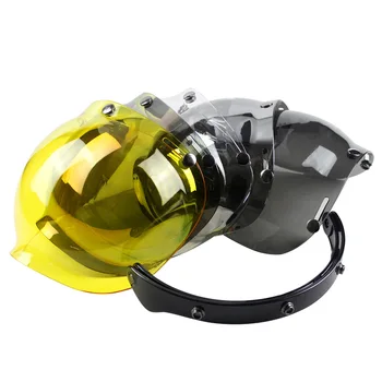 Retro Motorcycle Helmet Vintage Bubble Lens Jet Pilot Helmet Visor Scooter Moto Helmets Bubble Visor Goggles Glasses motorcycle atv riding scooter driving flying protective frame clear lens portable vintage helmet goggles glasses for 2009 buell xb12r