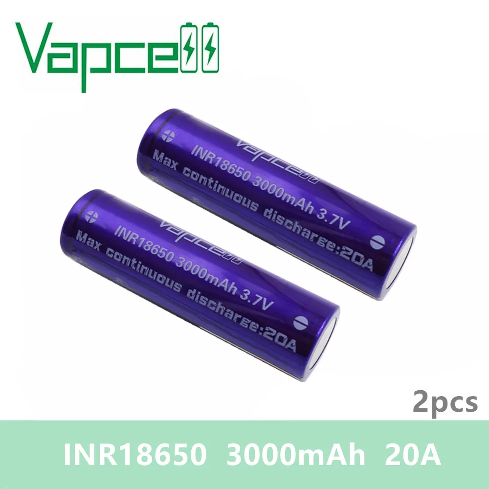 Бесплатная доставка 2 шт. батарея VAPCELL INR 18650 3000 мАч 20 А 3 7 в перезаряжаемая литиевая