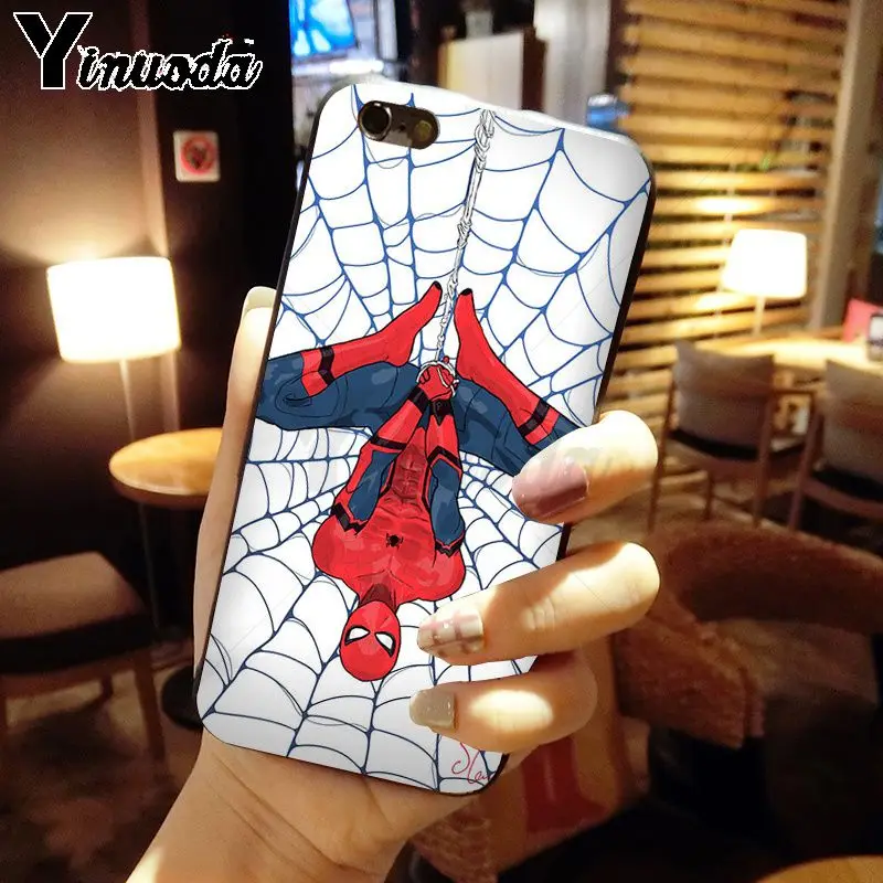 Yinuoda marvel hero Человек-паук DIY Роскошный Высокий протектор на конце чехол для телефона для iphone X XS MAX 5 6S SE 7 8 plus XR мобильный чехол s - Цвет: A2