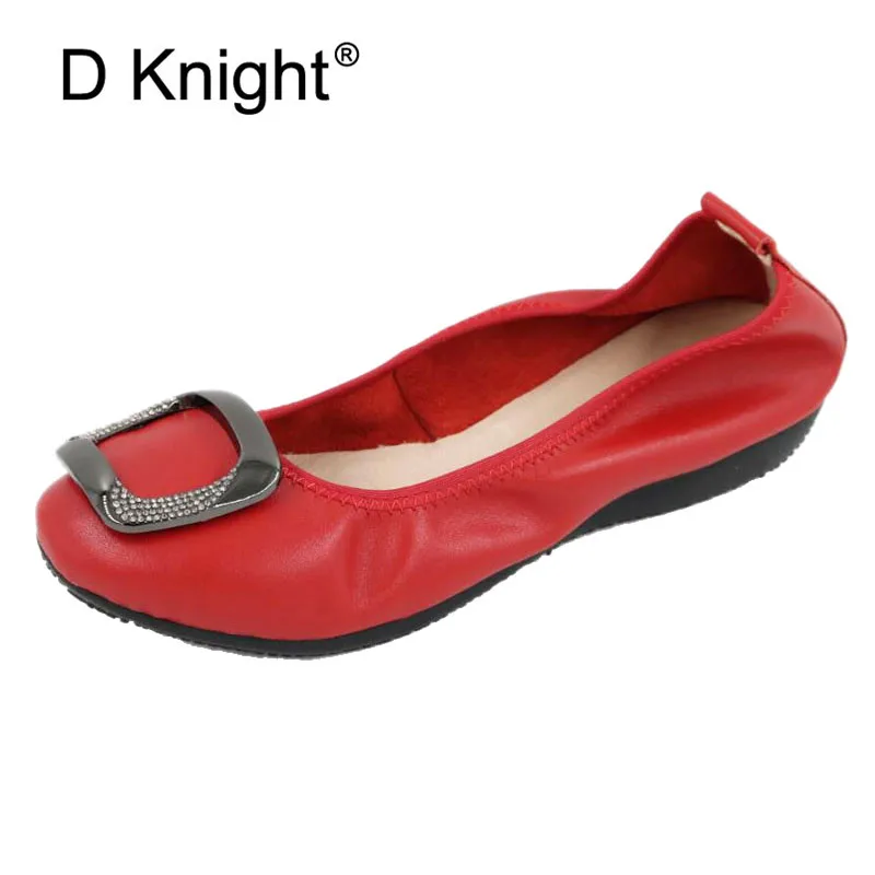 

2018 Summer Crystal Metal Mother Flats Shoes New Fashion Lady Flats Round Toe Comforable Loafers Casual Women Shoes Big Size 43