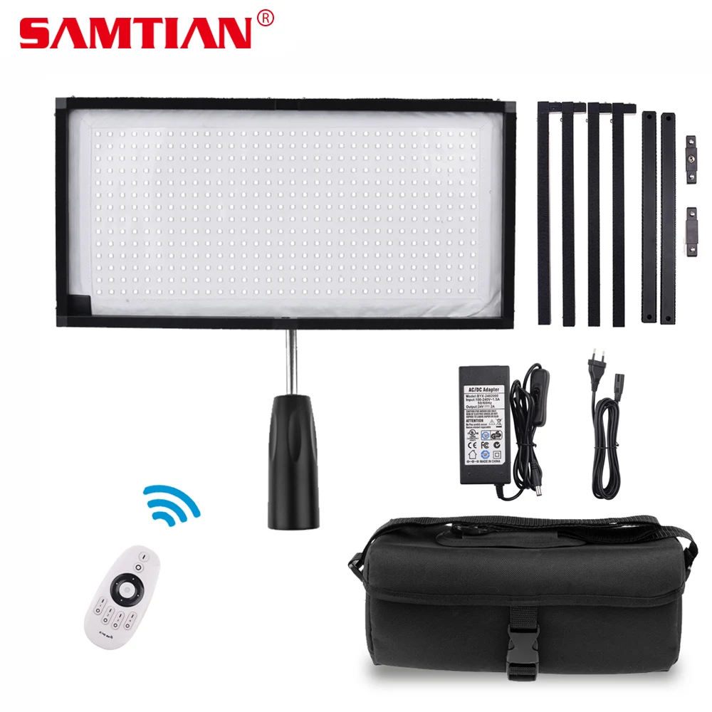

SAMTIAN FL-3060 Mat 5500K 480 LED Flexible Moldable LED Video Fabric Light Slim Ultralight Panel with 2.4G Remote For Camera
