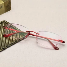 1,0+ 1,5 до+ 4,0 Роскошные Алмазные очки для чтения без оправы для женщин модные инкрустированные Стразы Красная оправа Очки для дальнозоркости