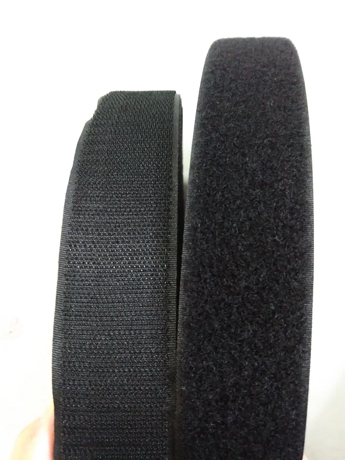 2Rolls/set 5cm*3meters Hook and Loop straps for clothing bags Black