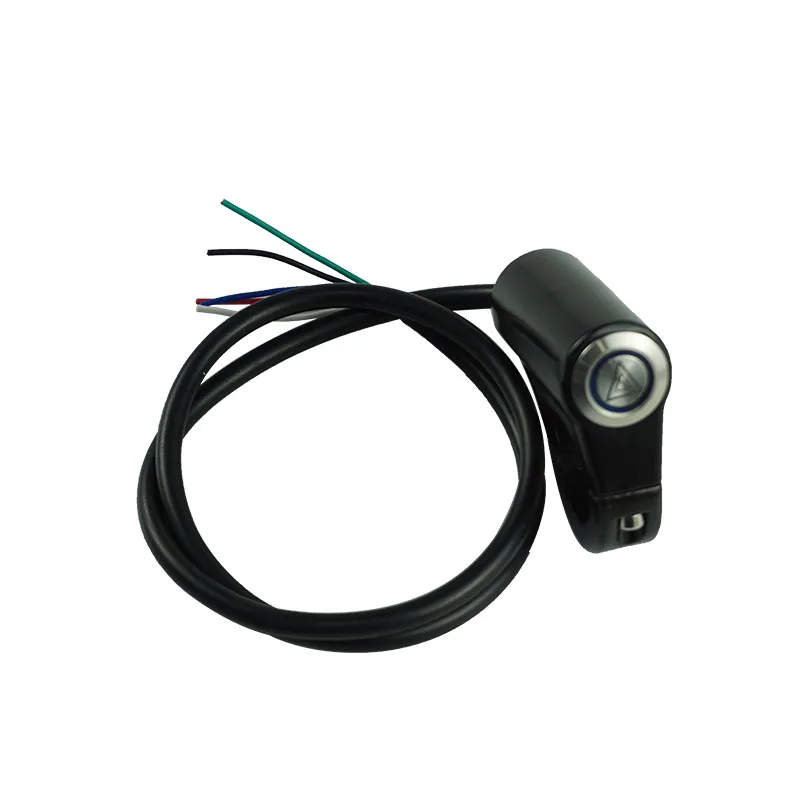 Interruptor de Luz de Emergência para Guidão Botão de Ligação Pisca de Sinal de Luz de Emergência 22mm com Led Desligamento Flash Duplo 8 - 7 10 Interruptor de luz de emergência para guidão,