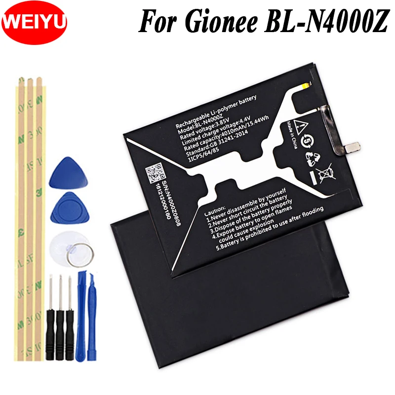 

WEIYU For Gionee BL-N4000Z Phone Battery For Gionee BL-N4000Z 4010mAh Hight Capacity Top Quality Replacement Batteries +Tools