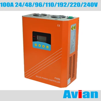 

100A Solar Controller 24v 48v 96v 110v 192v 220v 240v Off Grid Solar Regulator for Solar Energy System LCD Display