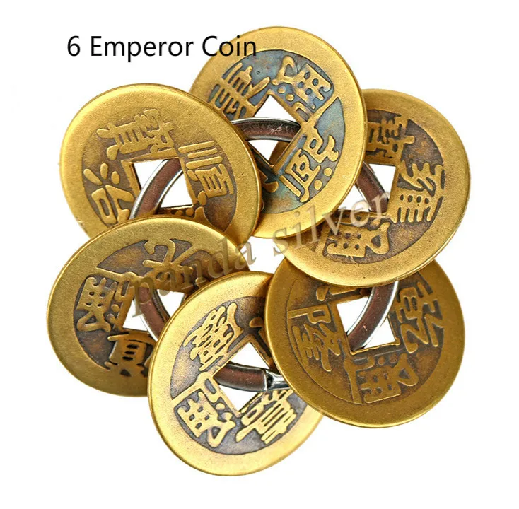 Chinese 5 brass ancient coins lucky wealth health Feng Shui protection charm BSC