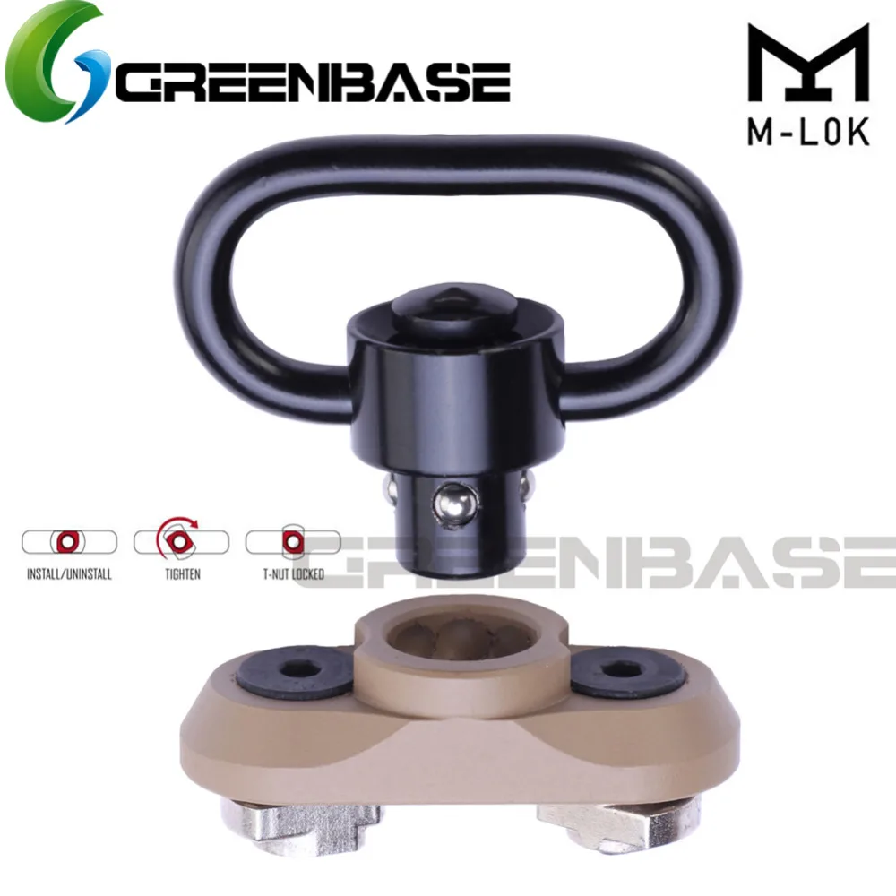 Greenbase Mlok QD Sling Mount Sling поворотное крепление для пистолета для Mlok Rail Rifle Sling Adapter с кнопкой быстрого крепления