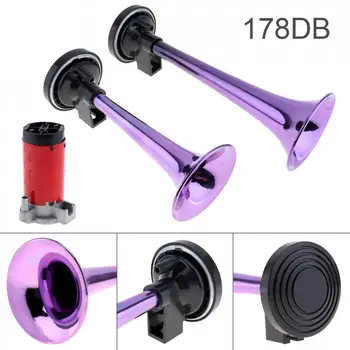 

12V 178dB Durable ABS Trumpet Horns Super Loud Dual Tone Air Horn Set Trumpet Compressor for Motorcycle Car Boat Truck